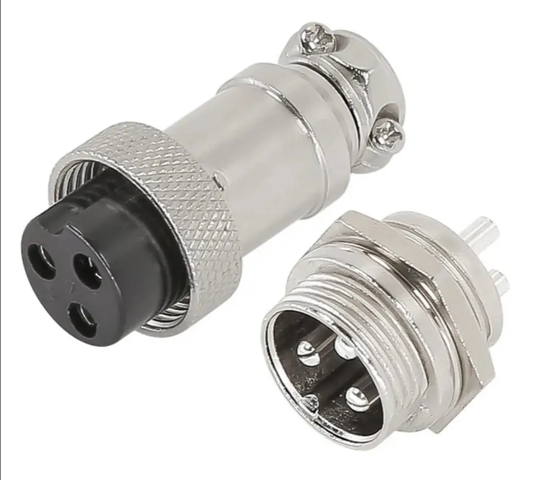 Роз'єм mic GX16 "гніздо-штекер", під кабель, 3pin, диам.-16мм