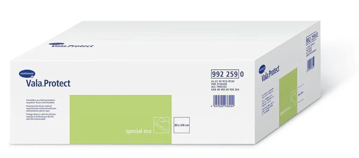 Простирадла одноразові захисні 80х210 см, Vala Protect special eco (100 шт./уп.)