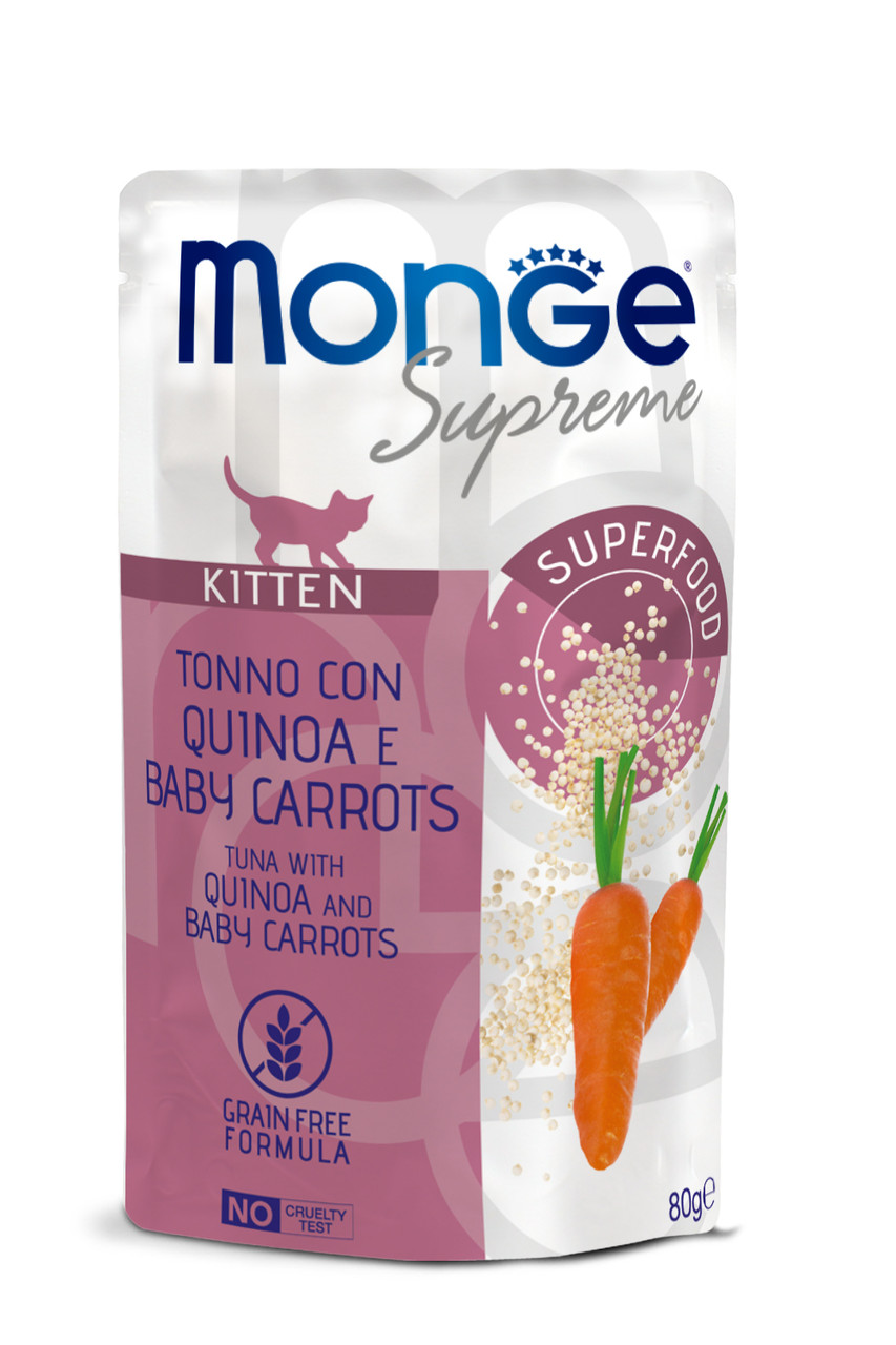 MONGE CAT Supreme Kitten тунeць з кіноа та молодою морквою