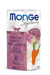 MONGE CAT Supreme Kitten тунeць з кіноа та молодою морквою