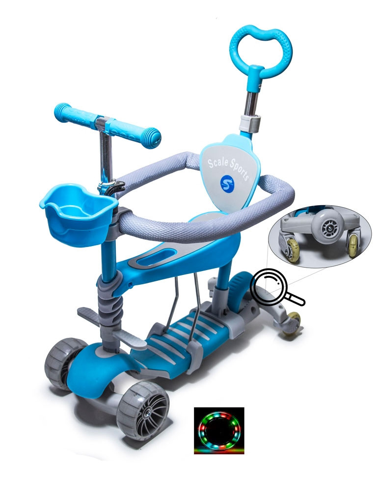 Самокат SCALE SPORTS SMART 5 В 1 FULL Блакитний