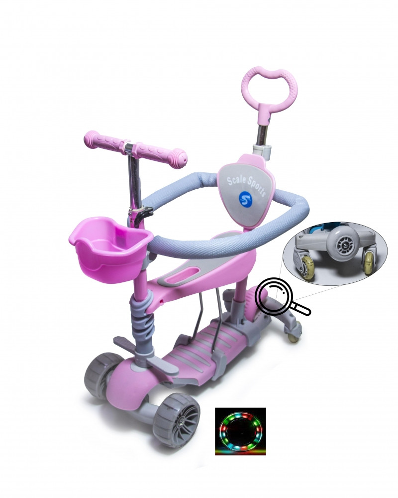 Самокат SCALE SPORTS SMART 5 В 1 FULL Рожевий