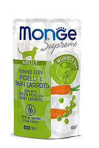 MONGE CAT Supreme Adult тунeць із зеленим горошком та молодою морквою