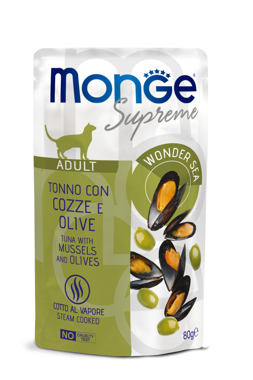 MONGE CAT Supreme Adult тунeць з мідіями та оливками
