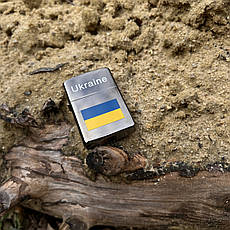 Запальничка бензинова Україна 🇺🇦 №4483 Прапор Чорна Глянець