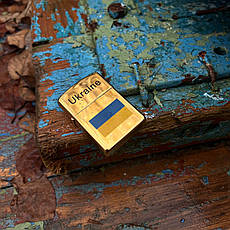 Запальничка бензинова Україна 🇺🇦 №4483 Прапор золото