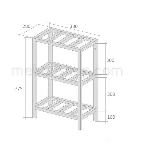Стойка стеллаж малый для аккумуляторов 100 Ah металлическая полка 2 ...