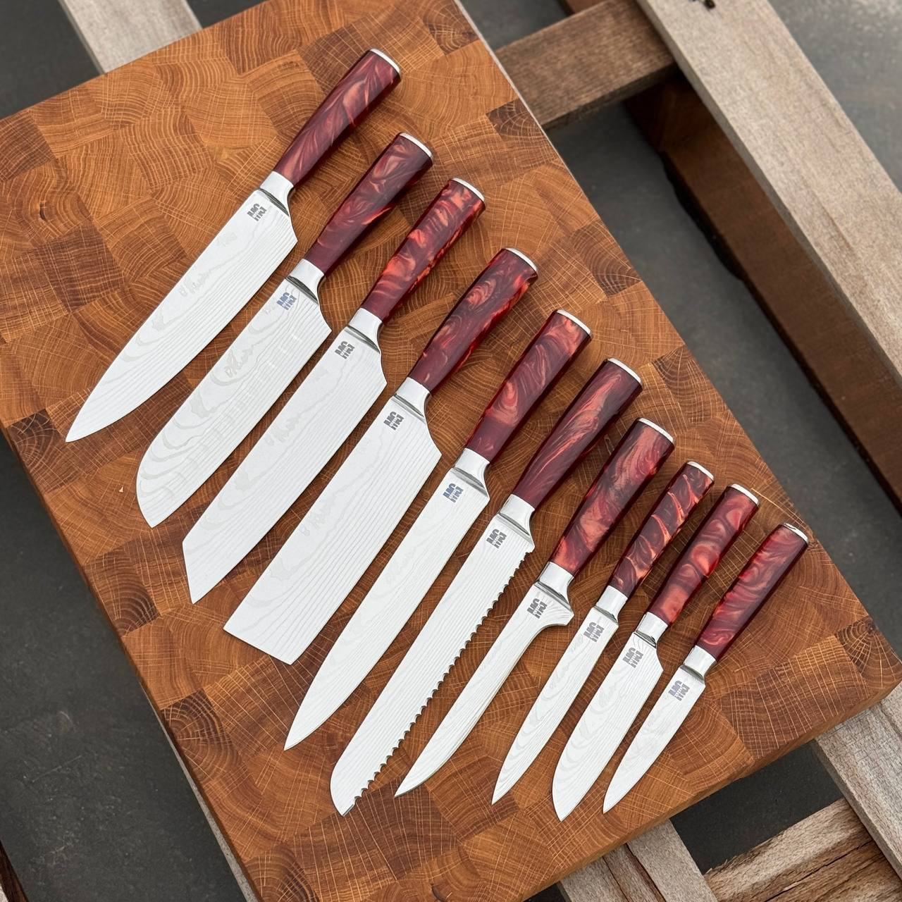 Набір кухонних ножів MAGURA Kitchen 10в1 Red, фото 1