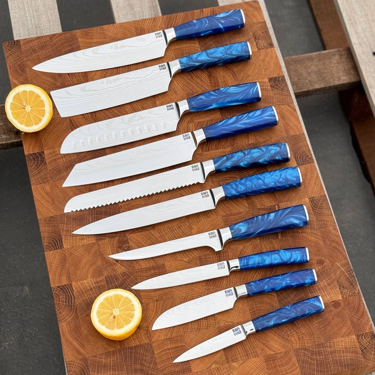 Набір кухонних ножів MAGURA Kitchen 10в1 Blue, фото 1
