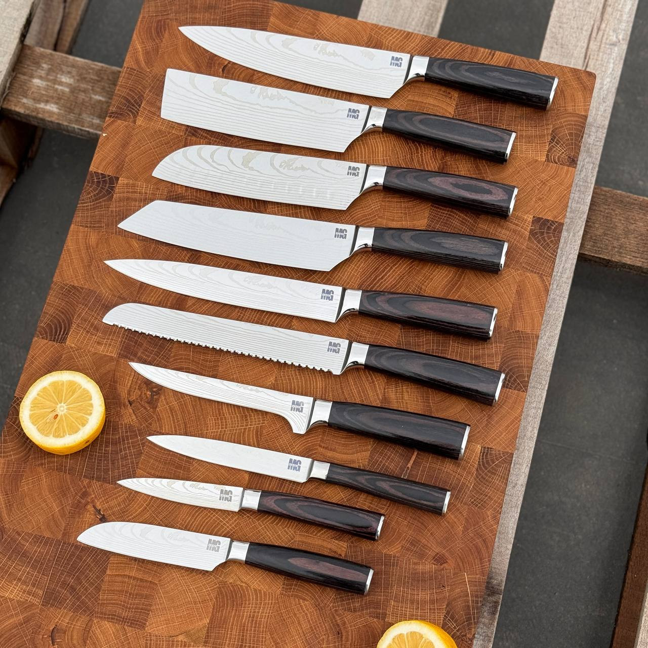 Набір кухонних ножів MAGURA Kitchen 10в1 Wood, фото 1