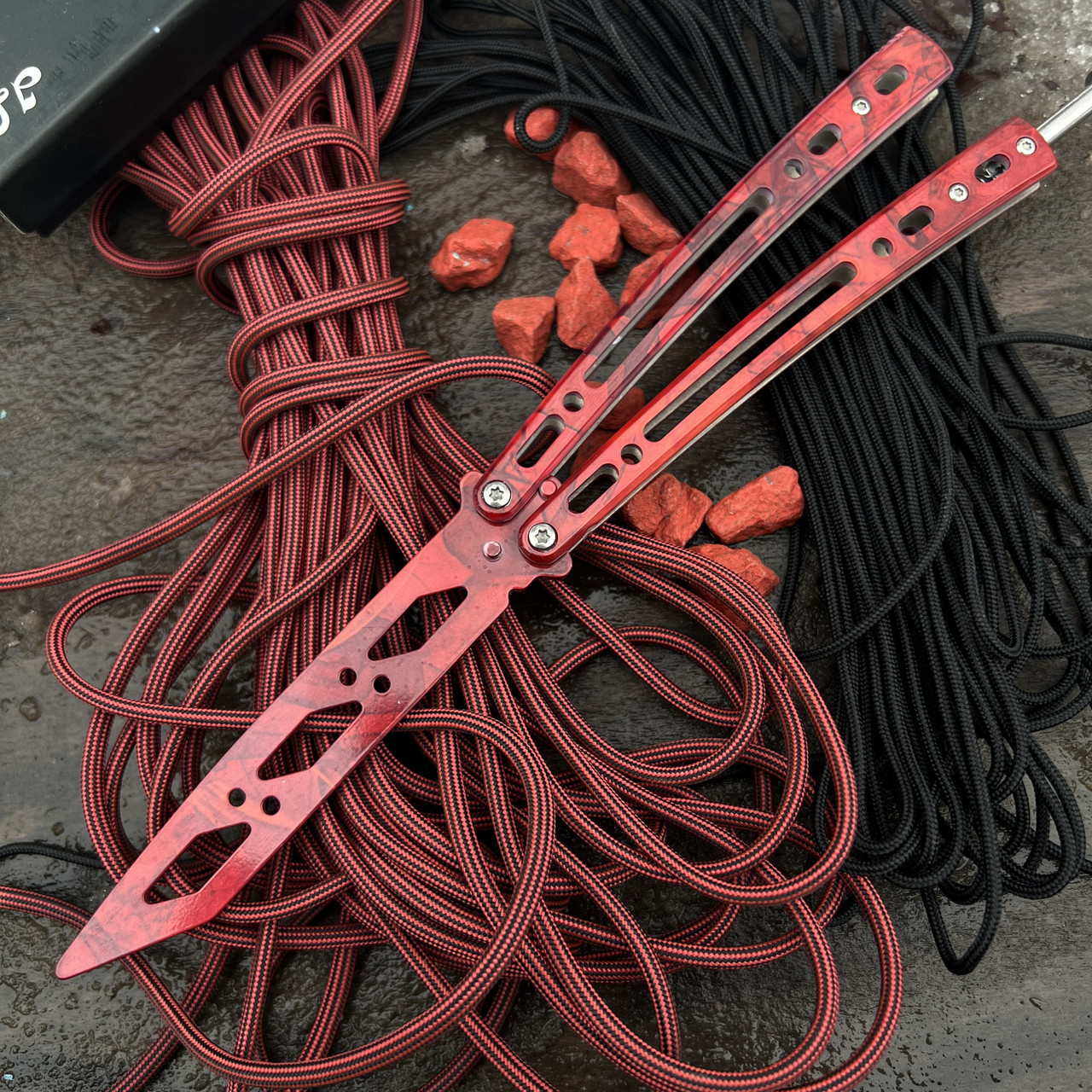 Ніж метелик танто Red ( Тренувальний ), фото 1