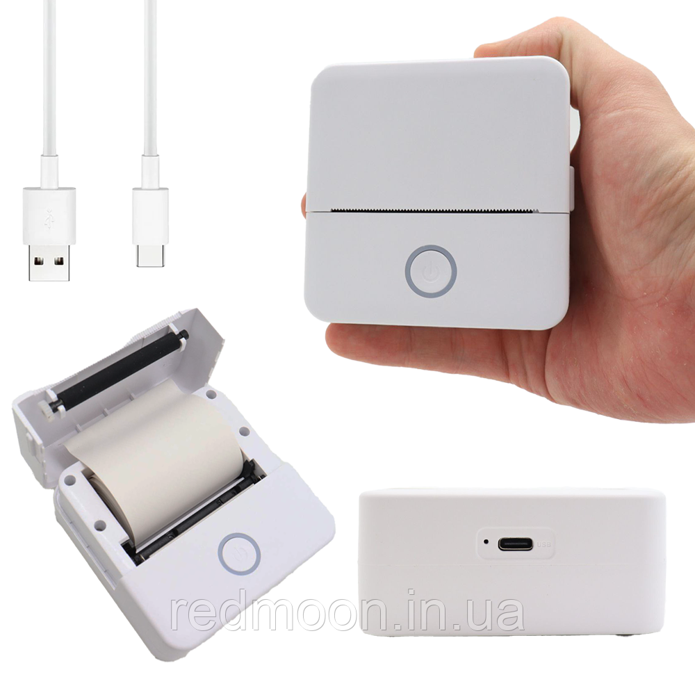 Портативний термопринтер із Bluetooth / Дитячий Bluetooth принтер / Принтер для телефону, фото 1