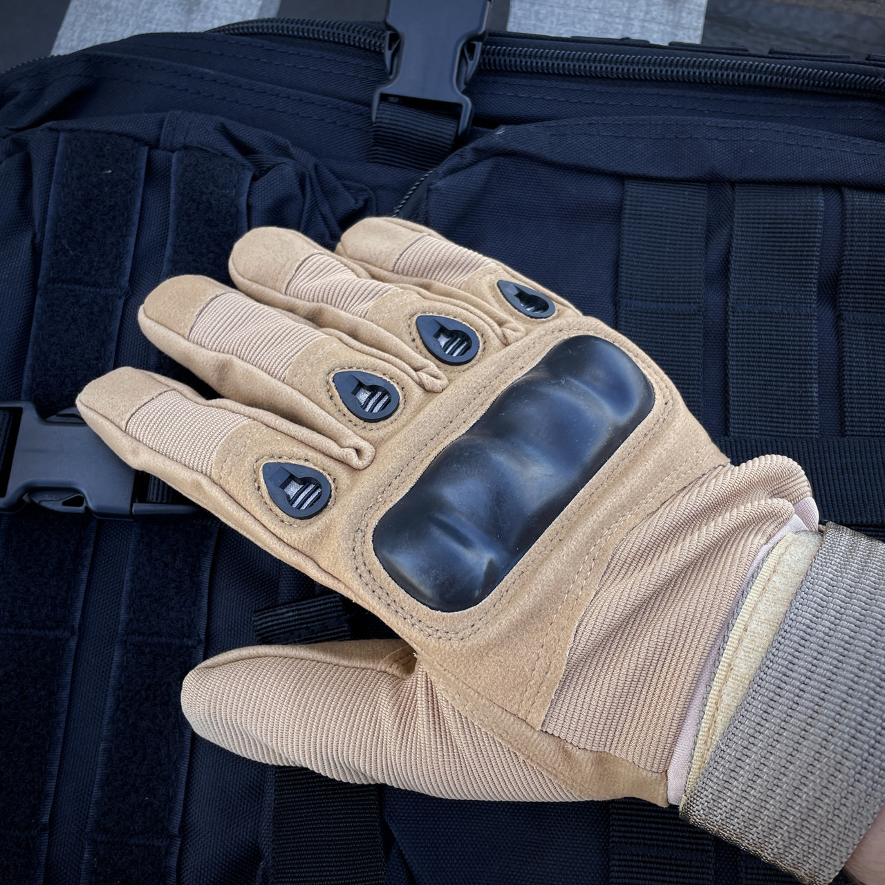 Рукавиці тактичні з захистом на п'ясток. Койот. L, фото 1