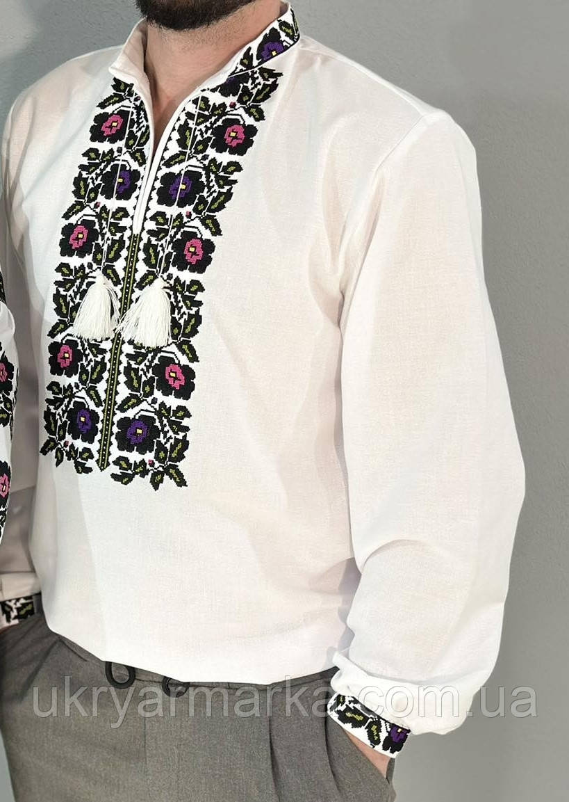 Борщівська розкішна чоловіча сорочка "Бузинове вино"