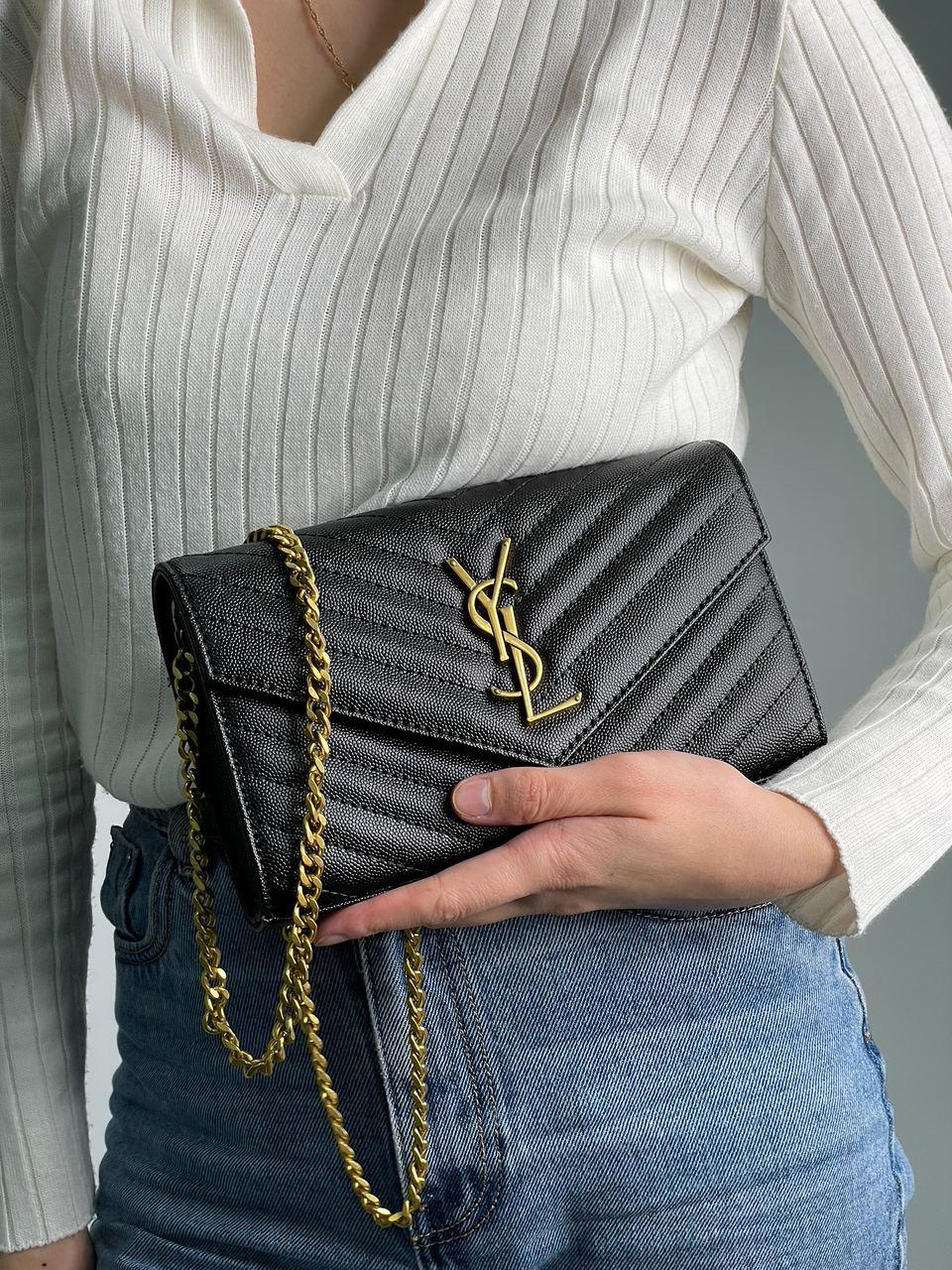 Жіноча сумка Ів Сен Лоран чорна Yves Saint Laurent Black Cassandre Matelasse, фото 1