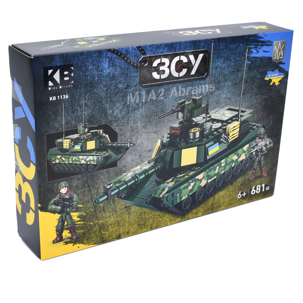 Конструктор KB 1136 військовий, танк, M1A2 Abrams, фігурки, 681дет