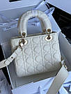 Жіноча сумка Крістіан Діор бежева Christian Dior Beige Small Lady Dior My ABCDIOR, фото 5