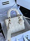 Жіноча сумка Крістіан Діор бежева Christian Dior Beige Small Lady Dior My ABCDIOR, фото 7
