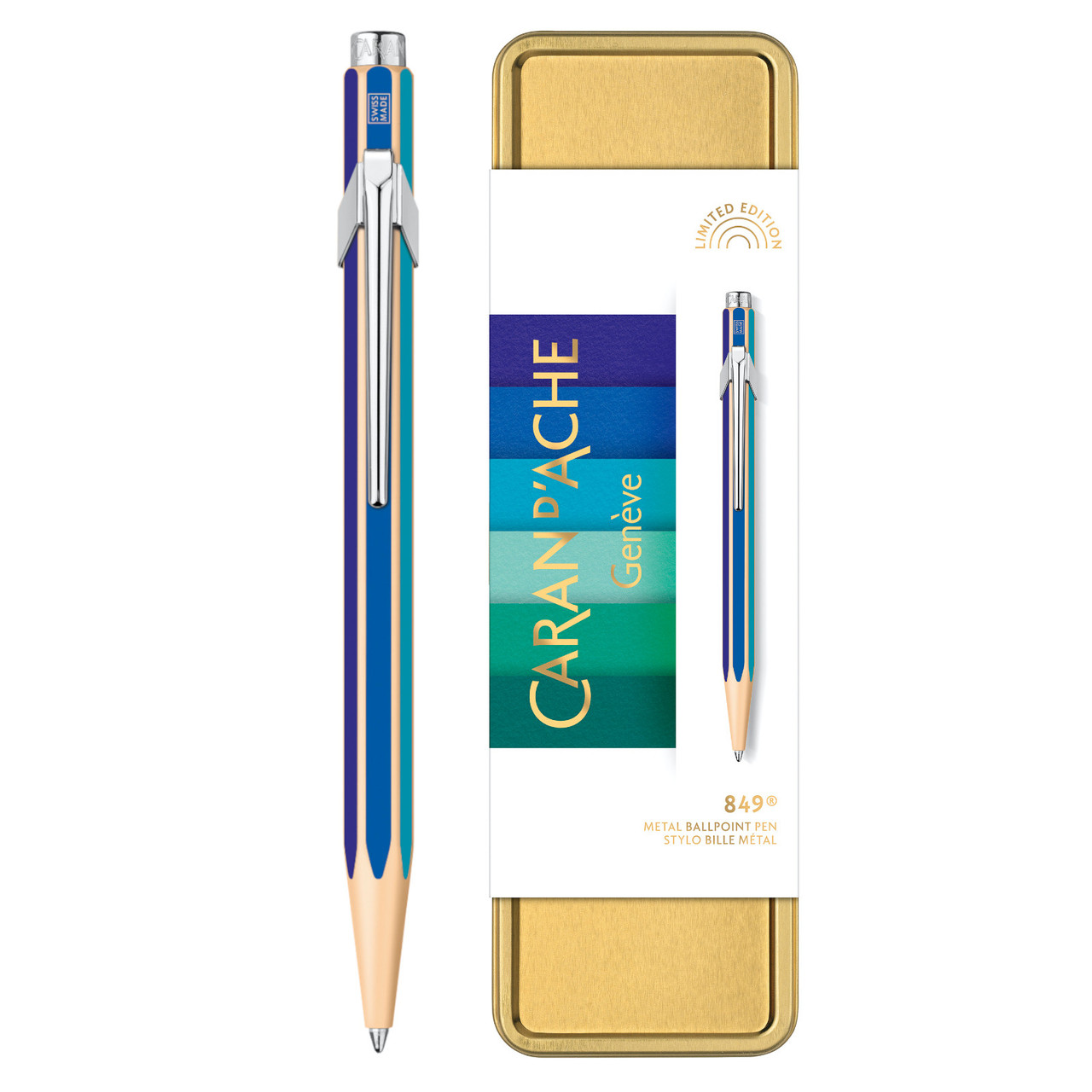 Ручка Caran d'Ache 849 Colour Treasure Холодна веселка + пенал CC0849.122 (7630002351041)