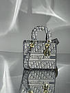 Жіноча сумка Крістіан Діор сіра Christian Dior Grey Medium Lady D-Lite Bag, фото 6