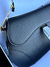 Жіноча сумка Крістіан Діор чорна Christian Dior Black Saddle Bag With Strap, фото 5