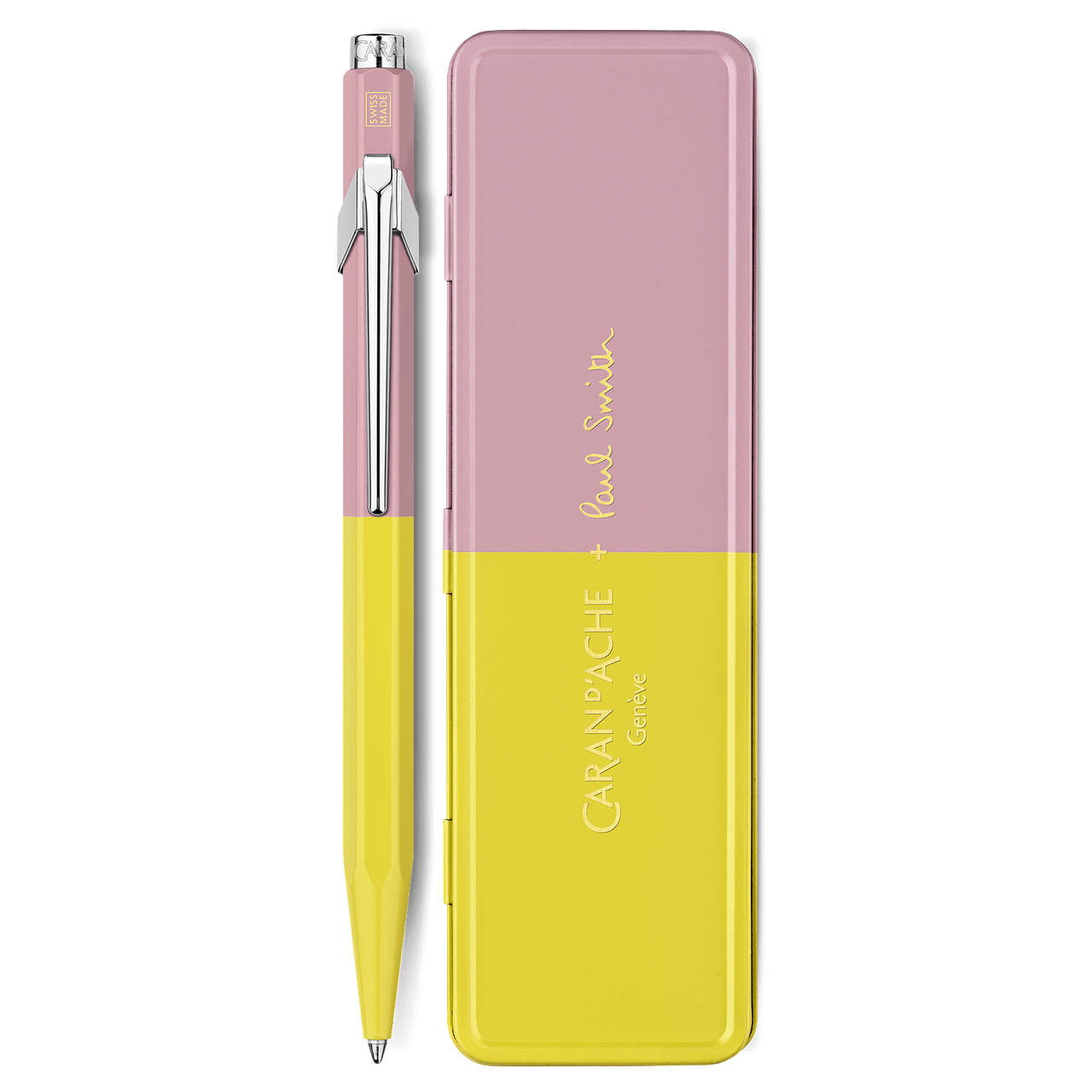 Ручка Caran d'Ache 849 Paul Smith Chartreuse Yellow & Rose Pink + пенал NM0849.341 (7630002353250)