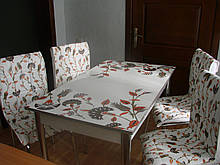 Комплект стіл і стільці для кухні "Васильки" м'який стілець (Лотос-М)