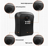 Портативний Кодовий міні сейф для ключів грошей 95*80 бокс Ключниця Скринька з кодовим замком чорний на код, фото 5