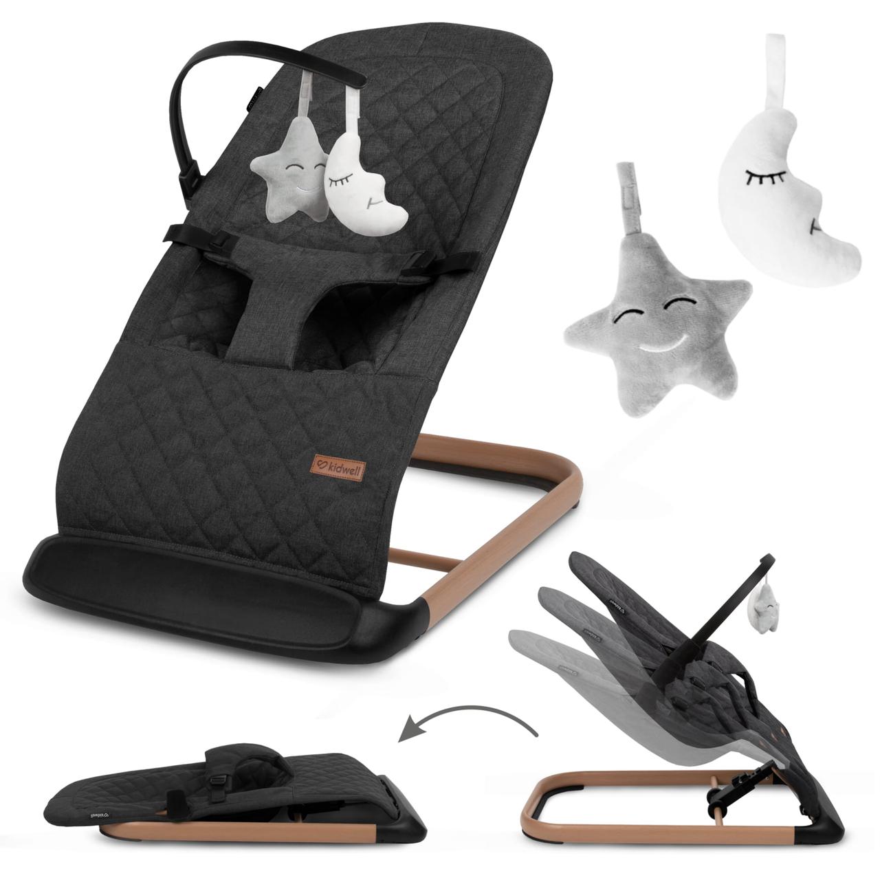 Шезлонг Kidwell Laro black/wooden