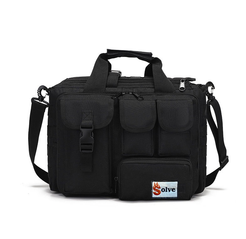Велика дорожня тактична сумка для документів і ноутбука 15.6 Чорна Solve MOLLE KT6003602, фото 1