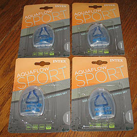 Intex Aquaflow sport Набор Интекс бирюза и зажим для носа