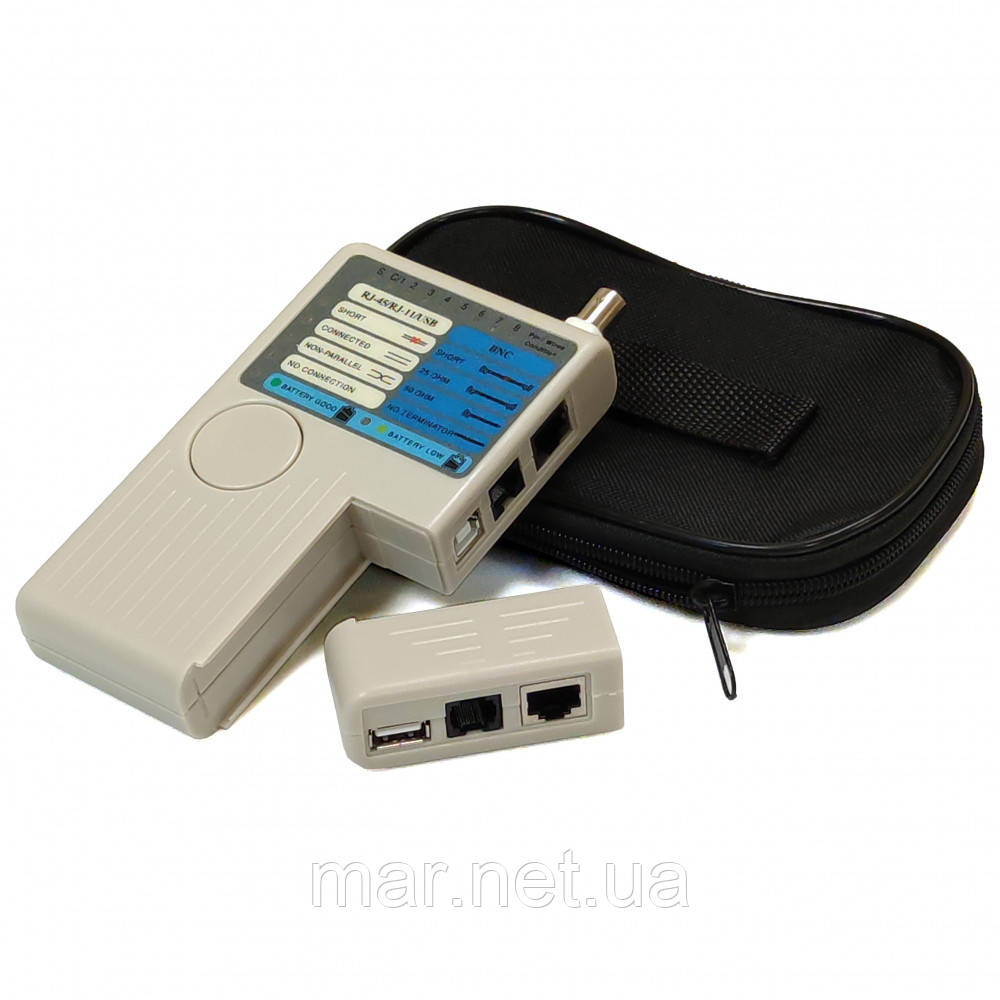 Тестер кабельний RJ-45, RJ-12, USB та BNC KD-CT009