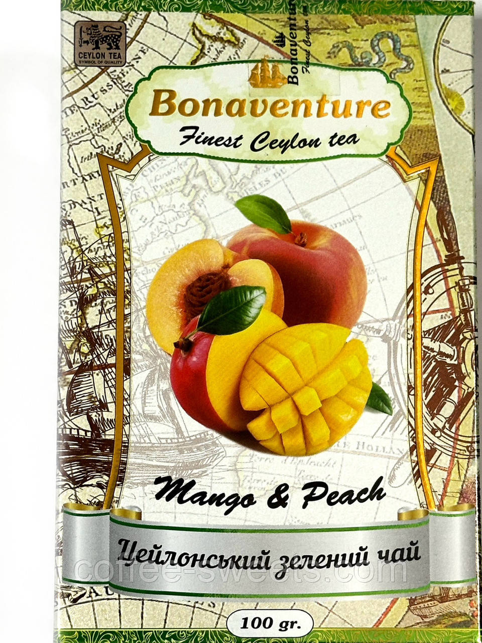 Чай зелений Bonaventure Mango&Peach Манго та Персик 100 г