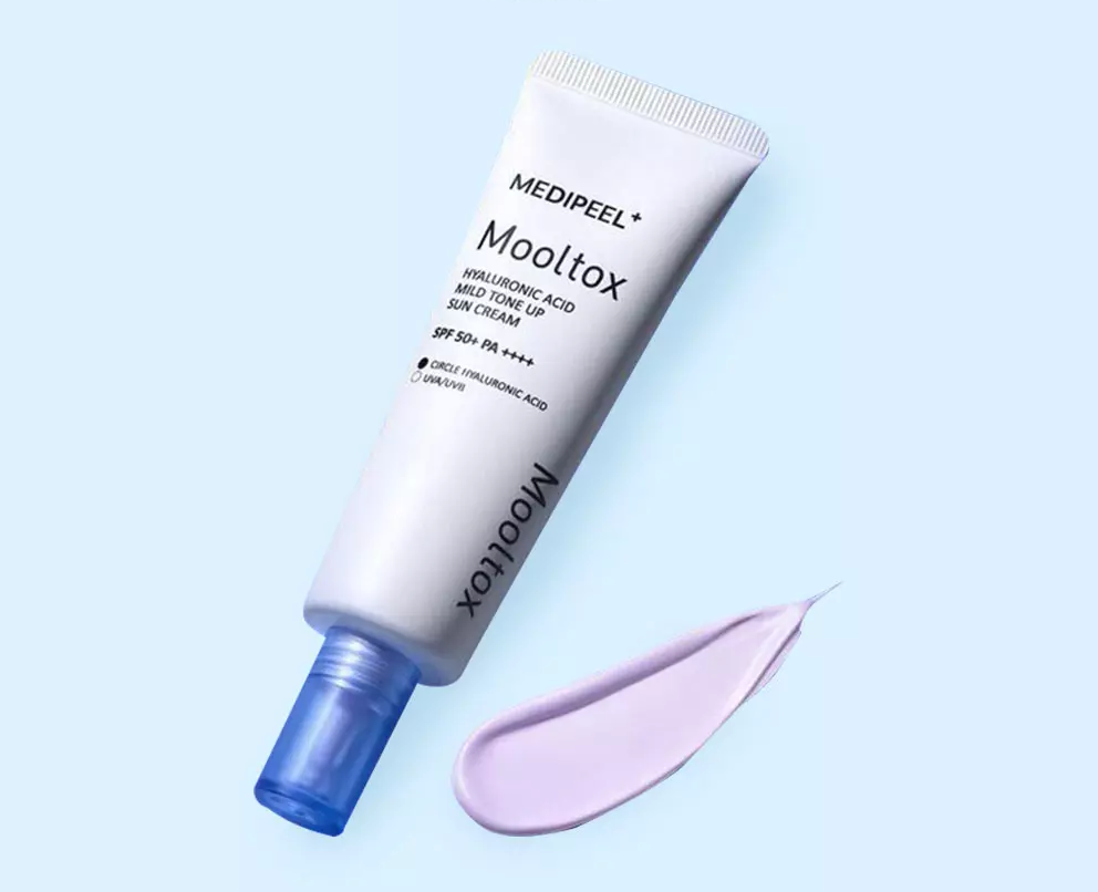 Тонізуючий сонцезахисний крем для обличчя Medi-Peel Mooltox Hyaluronic Acid Mild Tone Up Sun Cream, 50 мл