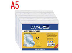 Файли 100шт для документів А5, 30 мкм, фактура глянець (шт/уп) E31104 ТМ ECONOMIX