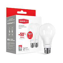 Світлодіодна Лампа MAXUS 2-LED-564P 12W 4100K (мультипак 2 шт)