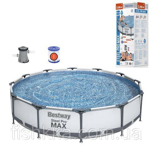 Каркасний басейн Bestway 56416 366*76 см. 6473 л, фільтр-насос 1250 л/год