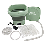 Портативна пральна машина Mini Folding Washing Machine 6 л. (міні стирання) Зелений MF-62-Green, фото 10