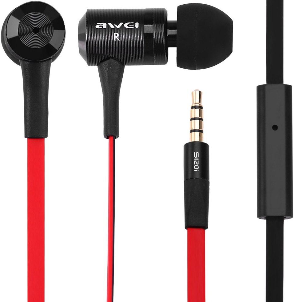Навушники металевий корпус AWEI ES-120i червоні, фото 1