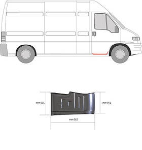 Ремонтна частина порога правого CITROEN JUMPER 94-01 (Klokkerholm). 1747112