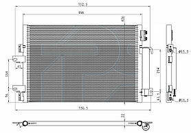 Радіатор Конденсатор Конденсатор Jeep Patriot 11-17 (Тайвань). 68078975AA
