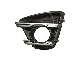 Решітка бампера ліва Mazda CX-5 12-16 чорна молдинги (Тайвань)