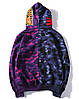 Толстовка Bape A Bathing Ape Shark Blue & Purple Half Camo Full Zip Mens Hoodie, фото 3
