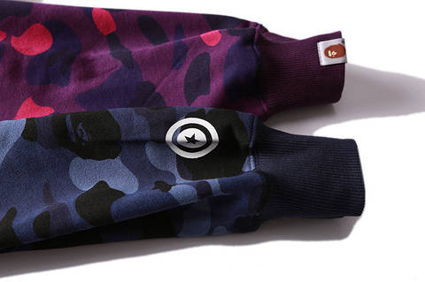 Half blue half purple bape hoodie hotsell