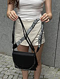 Жіноча класична сумка 9067 крос-боді чорна, фото 4