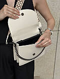 Жіноча класична сумка 9067 крос-боді біла молочна, фото 6