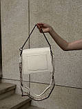 Жіноча класична сумка 9067 крос-боді біла молочна, фото 2