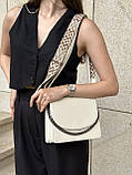 Жіноча класична сумка 9067 крос-боді біла молочна, фото 8