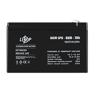 Тяговий свинцево-кислотний AGM акумулятор LP 6-DZM-7 Ah