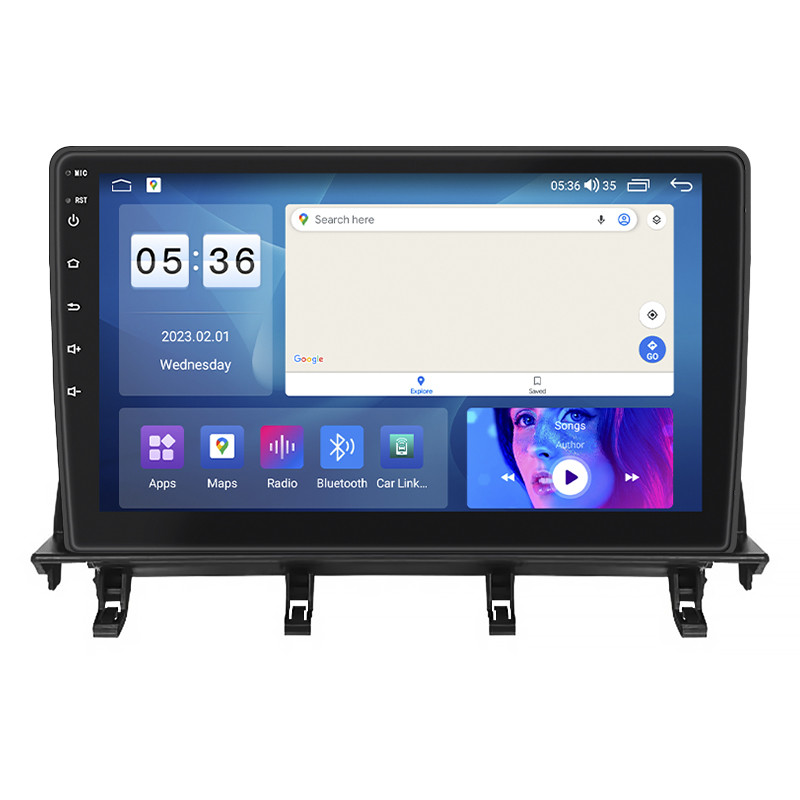 Штатна магнітола Lesko для Mazda 2 I (DY) 2003-2005 екран 10" 2/32 Gb CarPlay 4G Wi-Fi GPS Prime Мазда